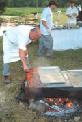 Grilling lobster